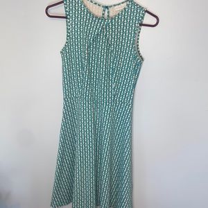 New York & Company Size Small Geometric Blue & Green Dress
